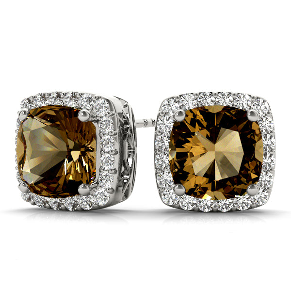 Cushion Halo Diamond Earrings · 0.36 ct tw