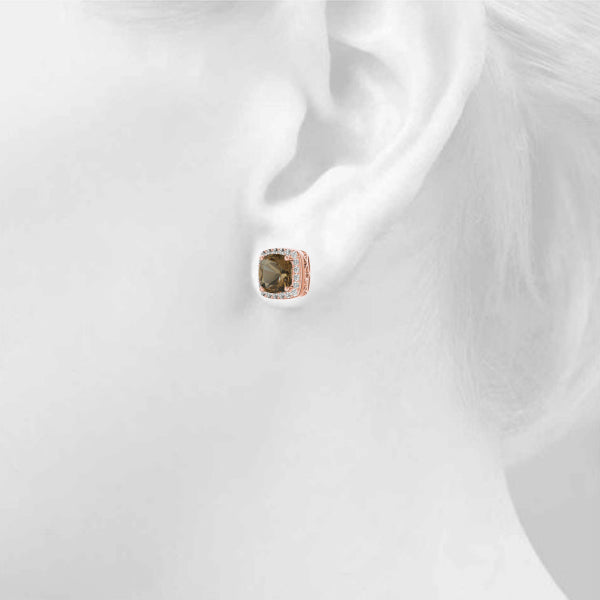 Cushion Halo Diamond Earrings · 0.24 ct tw