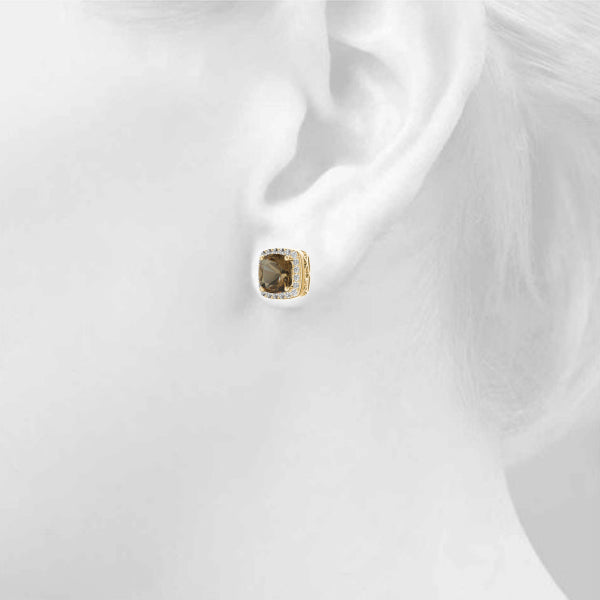 Cushion Halo Diamond Earrings · 0.36 ct tw