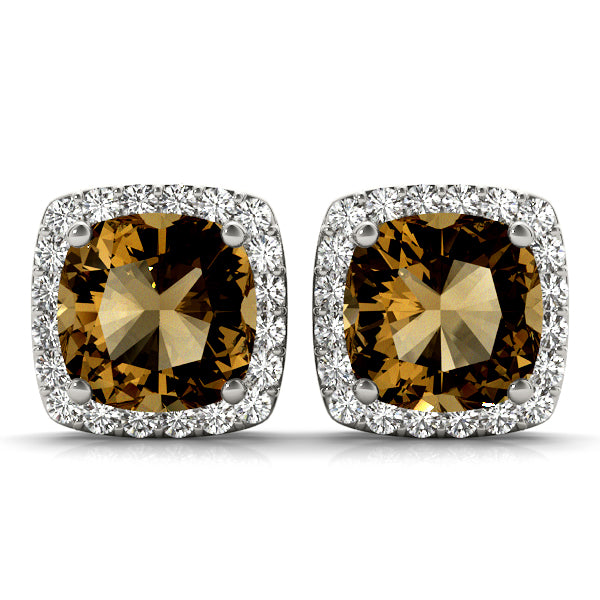 Cushion Halo Diamond Earrings · 0.36 ct tw