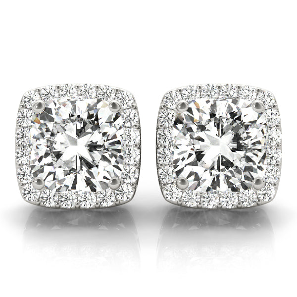 Cushion Halo Diamond Earrings · 0.24 ct tw