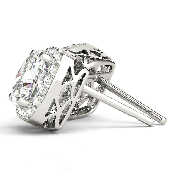 Cushion Halo Diamond Earrings · 0.42 ct tw