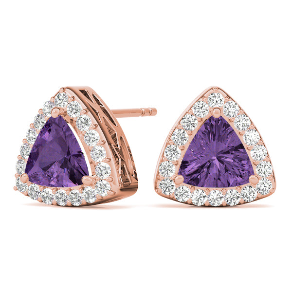 Trillion Halo Diamond Earrings · 0.27 ct tw