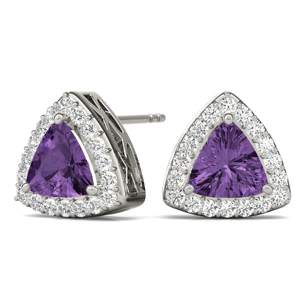 Trillion Halo Diamond Earrings · 0.23 ct tw