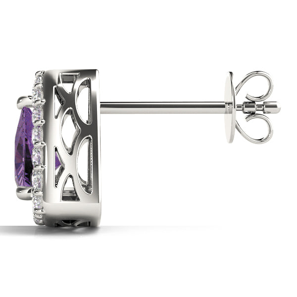 Trillion Halo Diamond Earrings · 0.23 ct tw