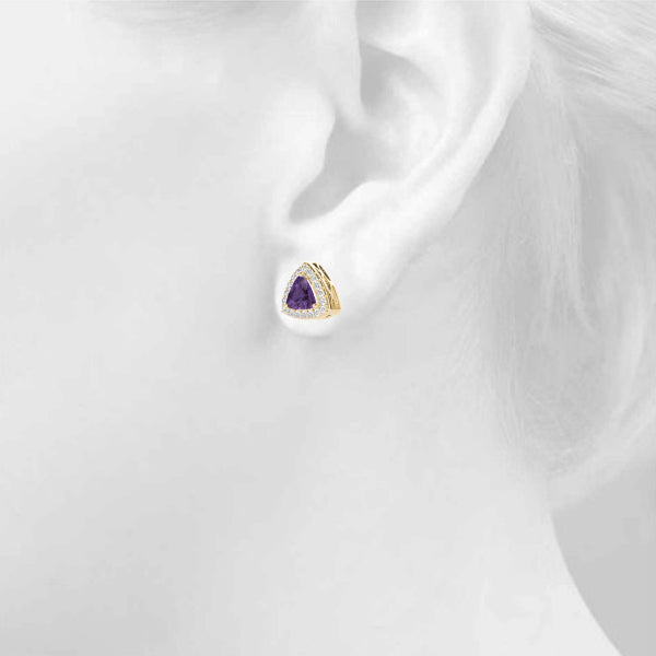 Trillion Halo Diamond Earrings · 0.23 ct tw