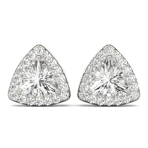 Trillion Halo Diamond Earrings · 0.23 ct tw