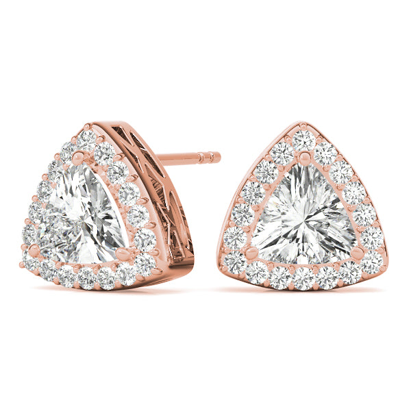 Trillion Halo Diamond Earrings · 0.23 ct tw