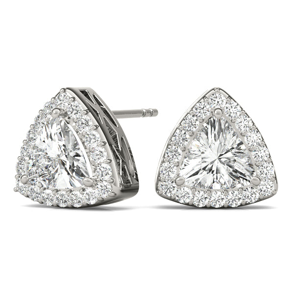 Trillion Halo Diamond Earrings · 0.27 ct tw