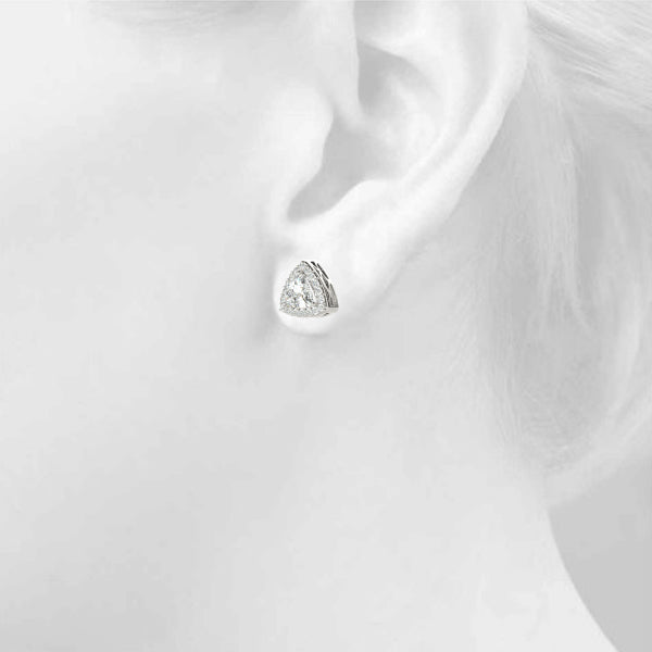 Trillion Halo Diamond Earrings · 0.23 ct tw