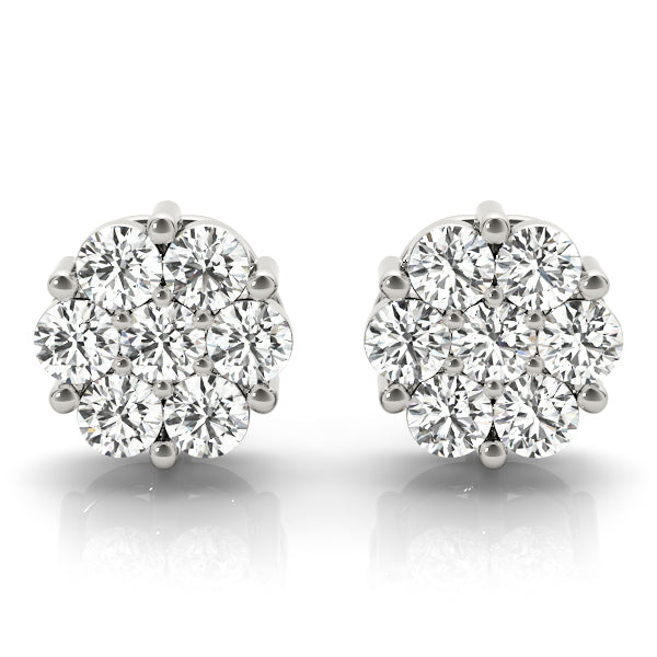 Cluster Diamond Earrings · 0.98 ct tw