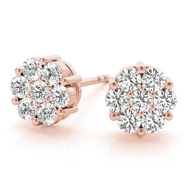 Cluster Diamond Earrings · 0.98 ct tw