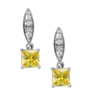 Square Cushion Gemstone Earrings · 0.08 ct tw