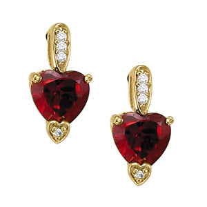 Heart Round Gemstone Earrings · 0.04 ct tw