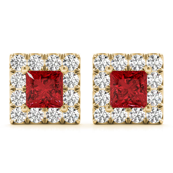 Square Halo Diamond Earrings · 1.98 ct tw