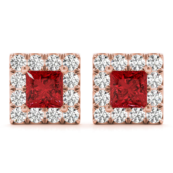 Square Halo Diamond Earrings · 1.98 ct tw