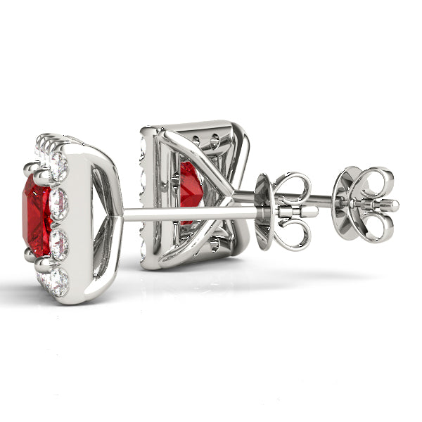 Square Halo Diamond Earrings · 0.62 ct tw