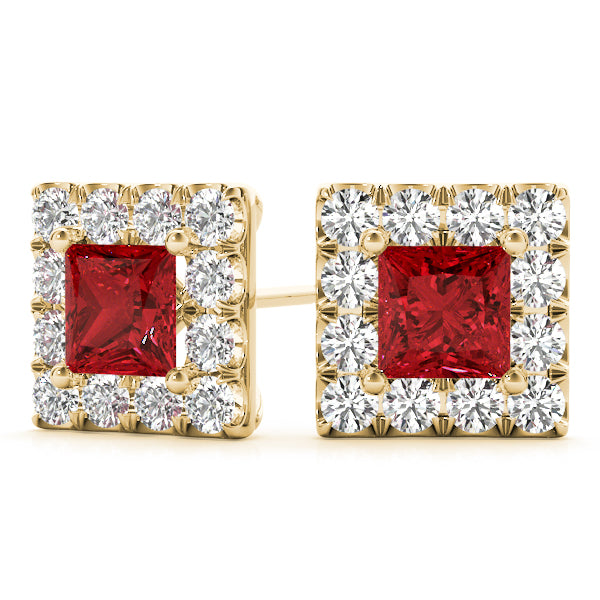 Square Halo Diamond Earrings · 1.98 ct tw