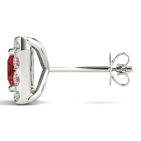 Square Halo Diamond Earrings · 1.92 ct tw