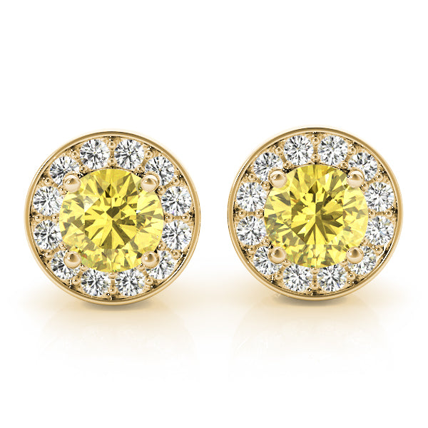 Round Halo Diamond Earrings · 1.92 ct tw