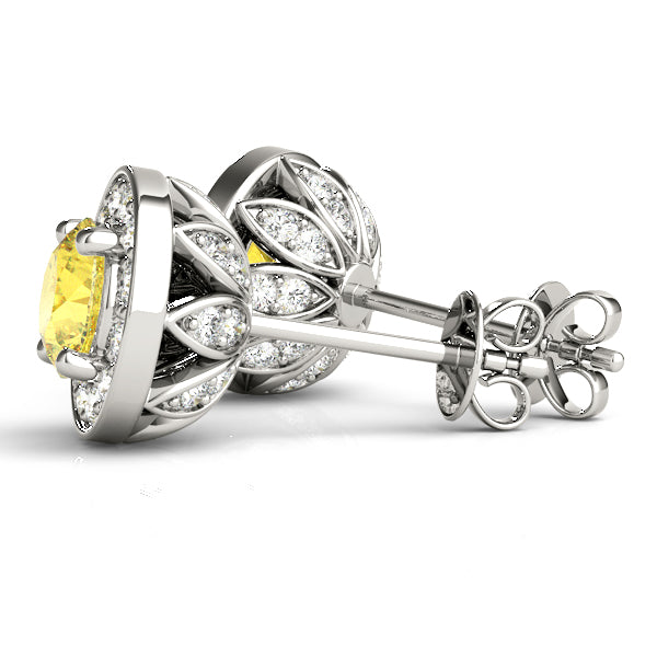 Round Halo Diamond Earrings · 0.94 ct tw