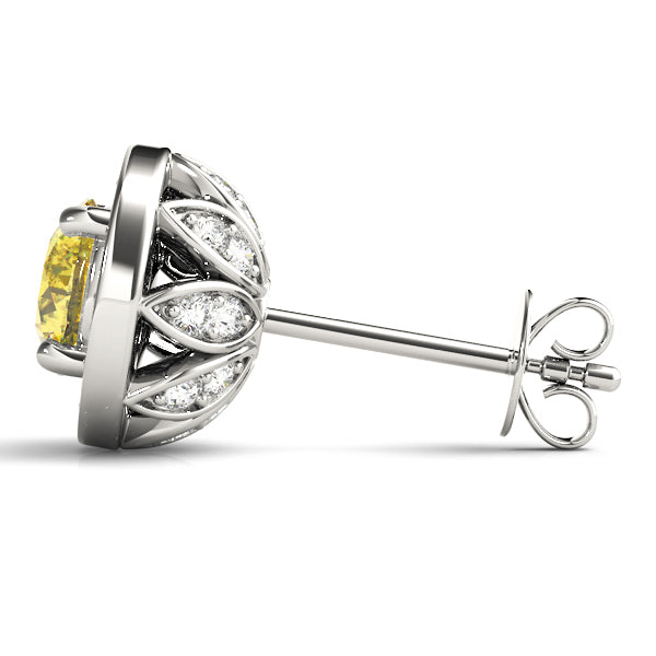 Round Halo Diamond Earrings · 0.94 ct tw