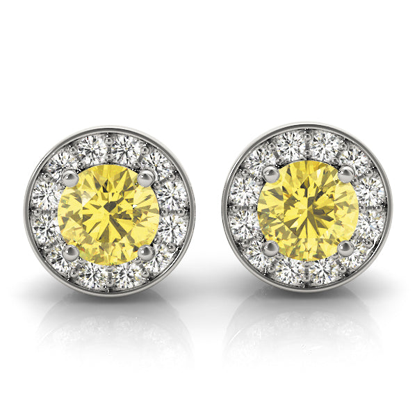 Round Halo Diamond Earrings · 1.92 ct tw