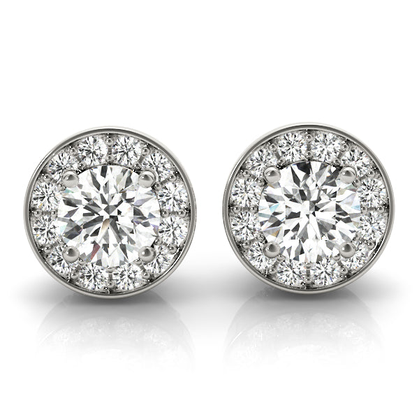 Round Halo Diamond Earrings · 1.39 ct tw