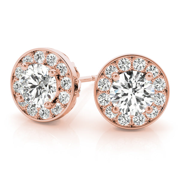 Round Halo Diamond Earrings · 0.94 ct tw