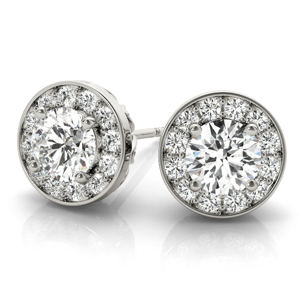 Round Halo Diamond Earrings · 1.39 ct tw