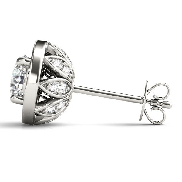 Round Halo Diamond Earrings · 1.39 ct tw