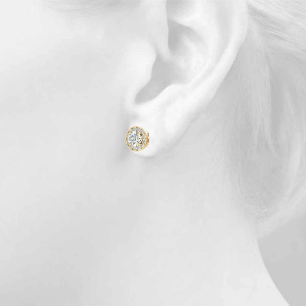 Round Halo Diamond Earrings · 1.39 ct tw