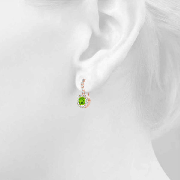 Round Halo Diamond Earrings · 0.50 ct tw