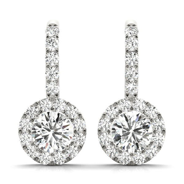 Round Halo Diamond Earrings · 0.66 ct tw