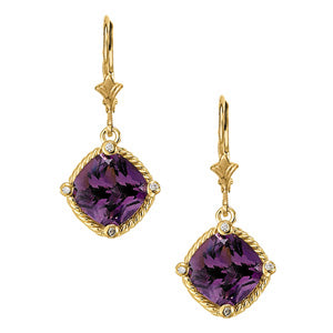 Cushion Square Gemstone Earrings · 0.04 ct tw