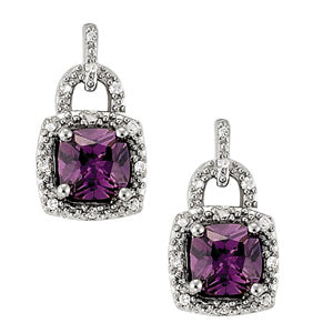 Cushion Square Gemstone Earrings · 0.12 ct tw