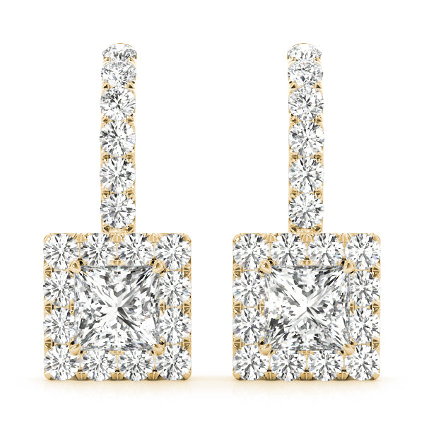 Square Halo Diamond Earrings · 0.70 ct tw