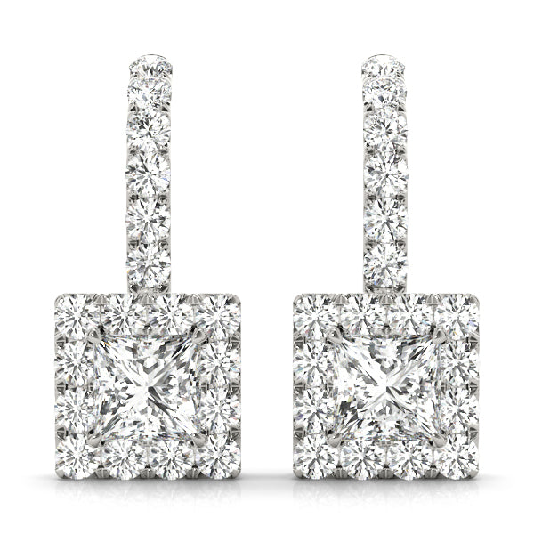 Square Halo Diamond Earrings · 1.74 ct tw