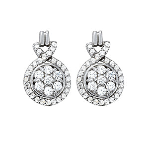 Cluster Diamond Earrings · 0.95 ct tw