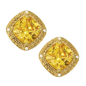 Cushion Square Gemstone Earrings · 0.04 ct tw