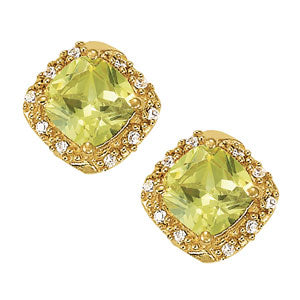 Cushion Square Gemstone Earrings · 0.10 ct tw