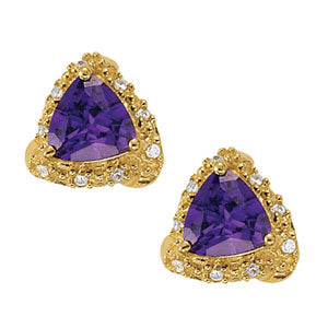 Trillion Round Gemstone Earrings · 0.18 ct tw