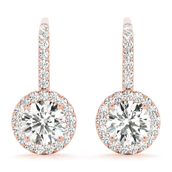 Round Halo Diamond Earrings · 1.22 ct tw
