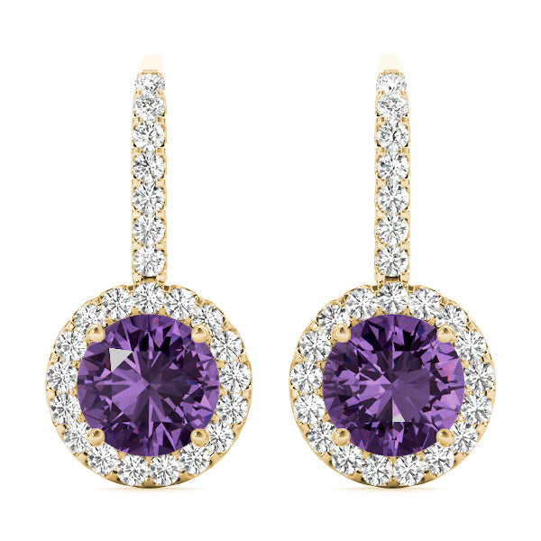 Round Halo Diamond Earrings · 1.22 ct tw