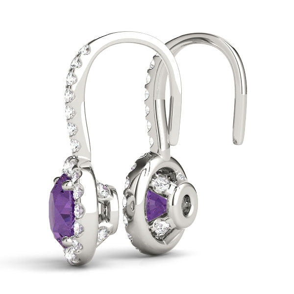 Round Halo Diamond Earrings · 0.73 ct tw