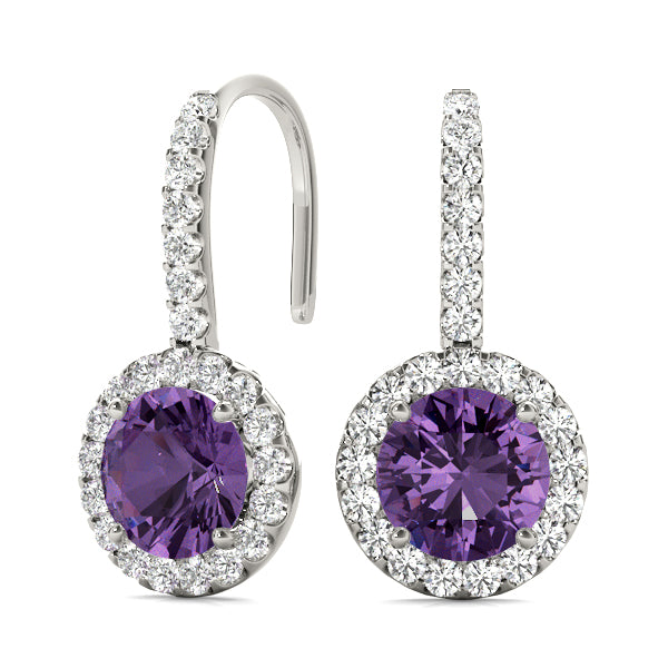 Round Halo Diamond Earrings · 1.22 ct tw