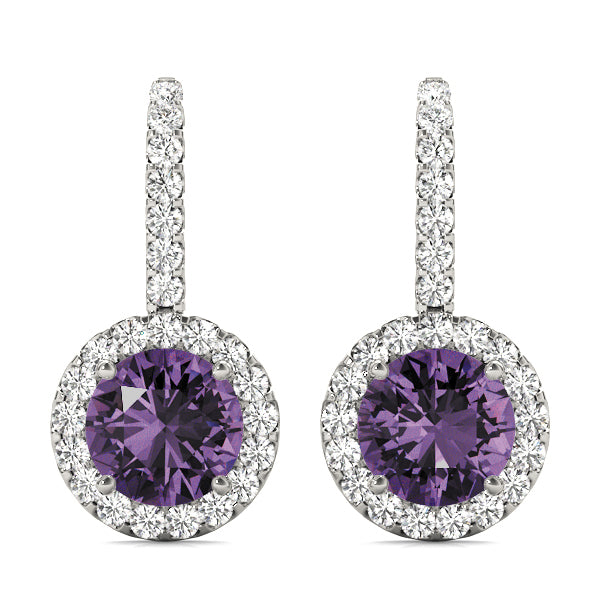 Round Halo Diamond Earrings · 1.57 ct tw