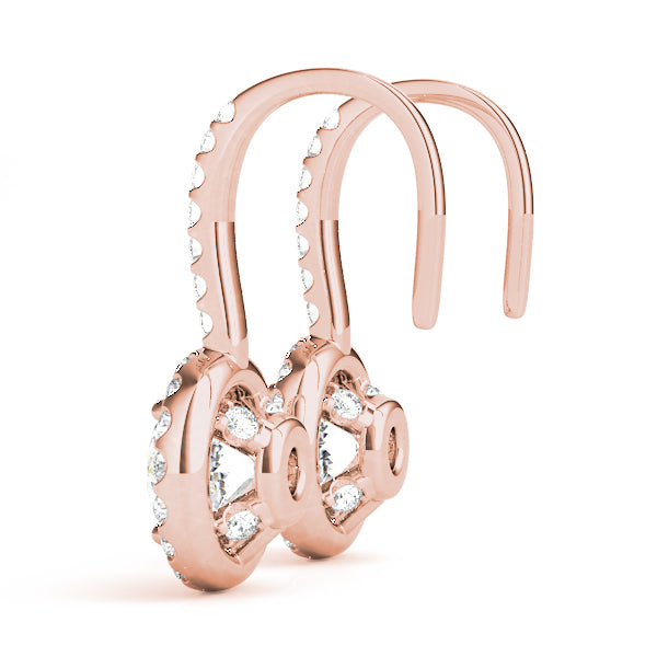 Round Halo Diamond Earrings · 0.73 ct tw