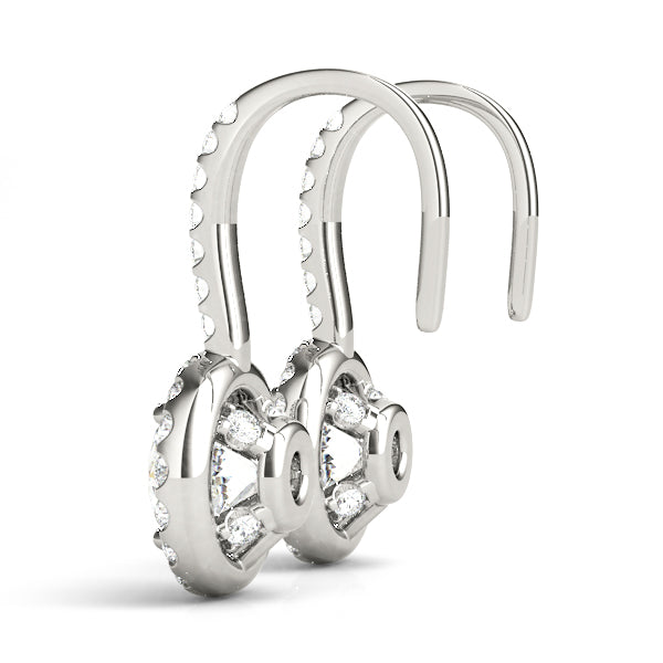 Round Halo Diamond Earrings · 1.22 ct tw