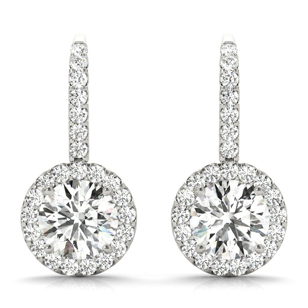 Round Halo Diamond Earrings · 0.73 ct tw